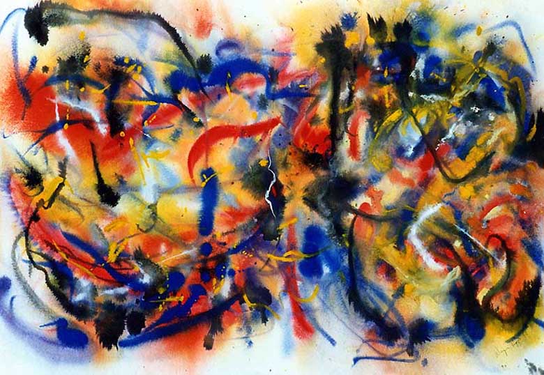 Wayne Riggs &copy;1996, watercolor, gouache, 80 cm. x120 cm. (31 1/2  x 47 1/4 in), private collection.